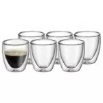 WMF Kult – Tazas de café espresso de vidrio de doble pared térmica