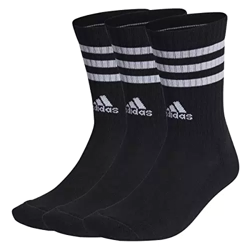 adidas Calcetines deportivos unisex 3-Stripes Cushioned Crew Socks