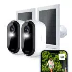 Arlo Essential Cámara de Vigilancia WiFi Exterior e Interior con Panel Solar y Alarma