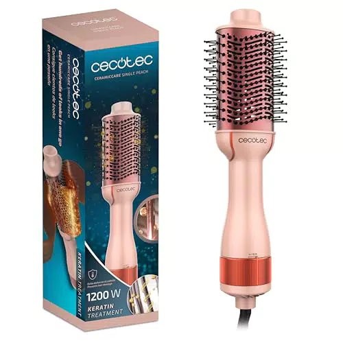 Cecotec Cepillo Voluminizador CeramicCare Single, secado y alisado profesional