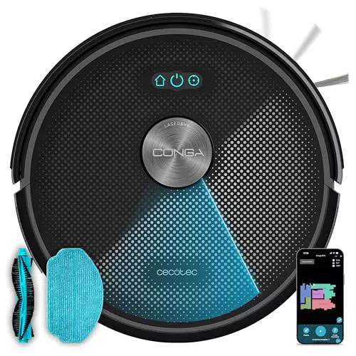 Cecotec Conga M50 Robot Aspirador y Friegasuelos con Navegación Láser 5000Pa