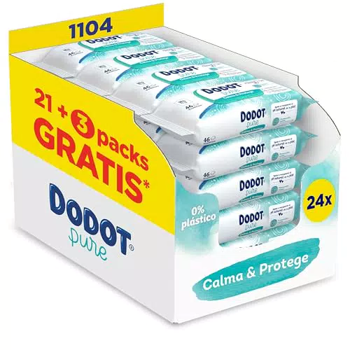 Dodot Toallitas Pure Cuida & Protege para Bebé, 99% Agua, Sin Plástico