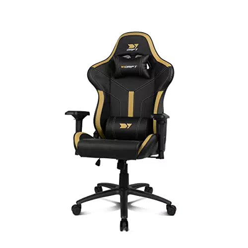 Drift Gaming Silla Gaming DR350, Polipiel, Reposabrazos 4D, Inclinación y Cojín Lumbar