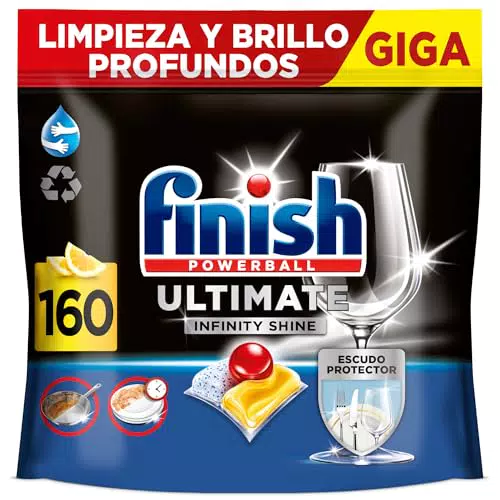 Finish Powerball Ultimate Infinity Shine - Pastillas para Lavavajillas contra Manchas