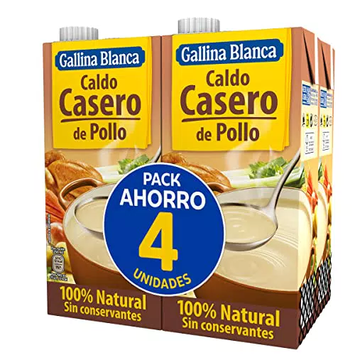 Gallina Blanca Caldo Casero de Pollo 100% Natural, Sin Gluten y Bajo en Grasa