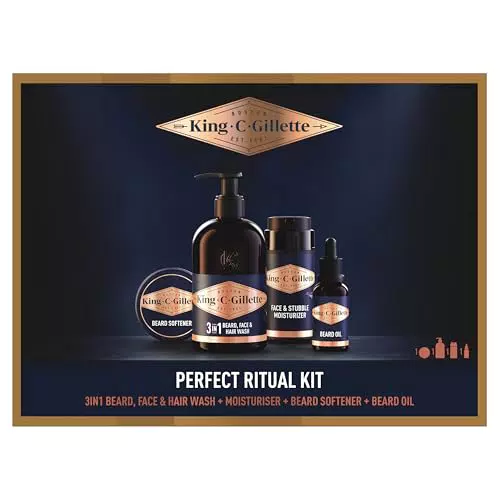 King C. Gillette Rutina Perfecta: Set para Cuidado de Barba y Rostro