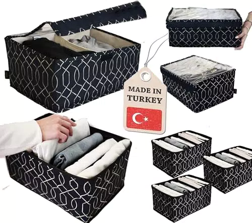 KRAPPS Organizador de armario con cajas decorativas y separadores de ropa