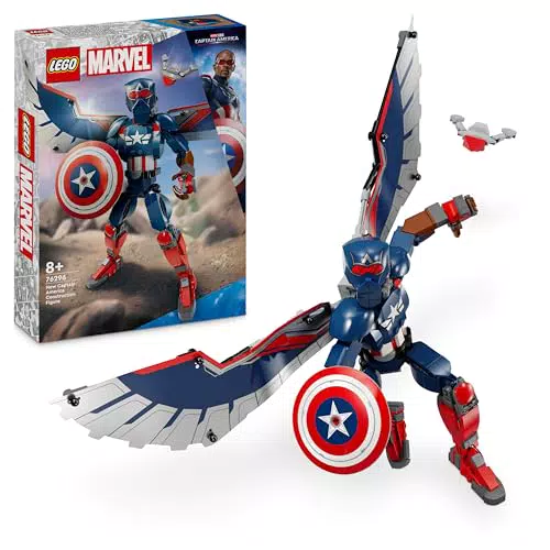 LEGO Marvel Capitán América de Acción, Juguete de Superhéroes para Niños 76296