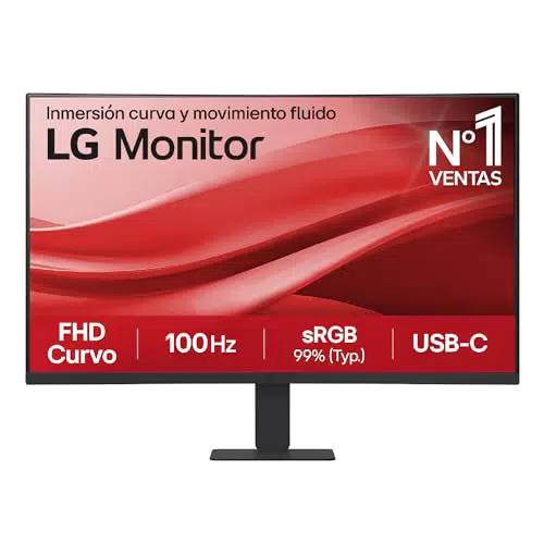 LG 27U421A-B Monitor curvo FHD 27" VA 100Hz USB-C sRGB 99% ajuste de inclinación