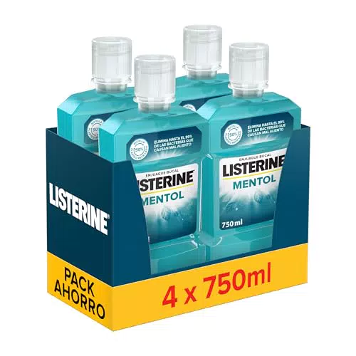 Listerine Enjuague Bucal con Flúor - Protección de 24 Horas y Aliento Fresco