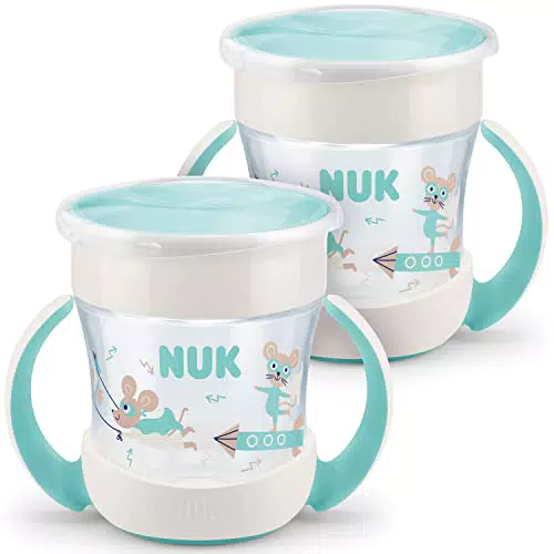 NUK Mini Magic Cup taza antigoteo de 360° con asas, sin BPA, para bebés +6 meses