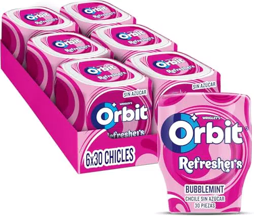 Orbit Refreshers chicles sin azúcar sabor Bubblemint para aliento fresco