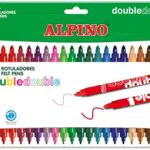 Rotulador alpino double double punta gruesa y punta fina caja de 20+4 colores surtidos