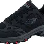 Skechers Hillcrest, Zapatillas Hombre, Black Leather/Mesh/Synthetic/Charcoal Trim