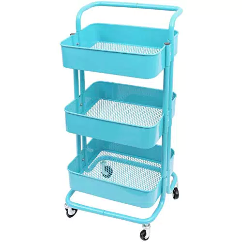 T-LoVendo Carro de Cocina Metálico con Ruedas y Cajones de Almacenamiento