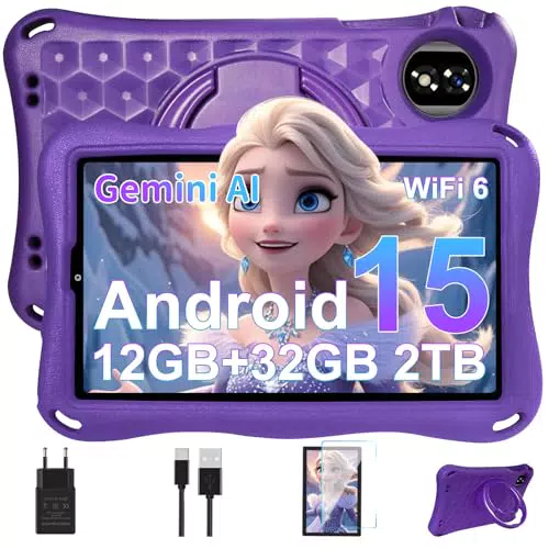 Gemini AI Tablet para Niños 9” Android 15, 12GB RAM, 32GB ROM, Control Parental