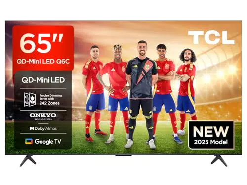 TCL 65Q6C QD-Mini LED TV 4K HDR, Google TV, Dolby Vision IQ, Sonido Onkyo 2.1
