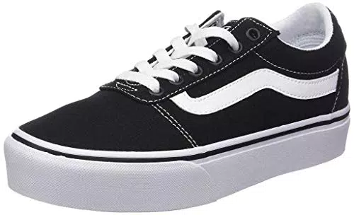 Vans Old Skool Platform, Zapatillas Mujer, Negro/Blanco
