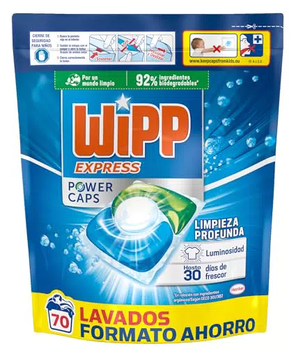 Wipp Express Power Caps detergente en cápsulas para lavadora limpieza profunda