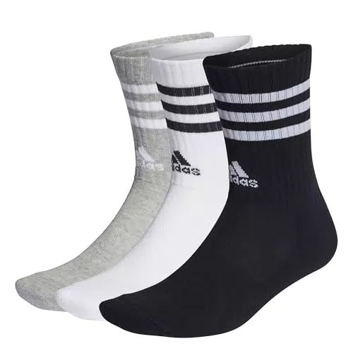 adidas calcetines deportivos para niños 3-Stripes Cushioned Crew Socks