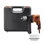 BLACK+DECKER BEH850KA32 Taladro percutor con cable 850 W Velocidad Electrónica Variable Diseño compacto y ergonómico Incluye set de 32 accesorios y caja de herramientas