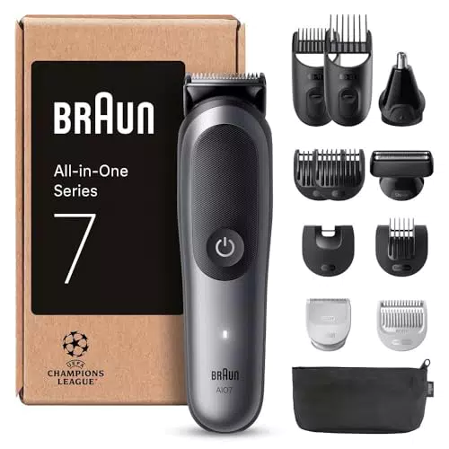Braun Recortadora Todo en Uno Series 7 AIO7545, Kit de Styling 12 en 1 para Barba y Cuerpo