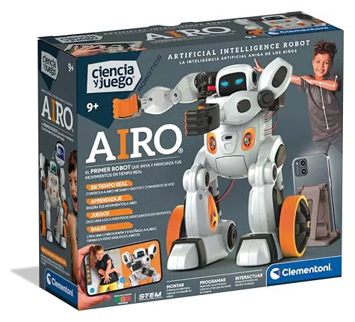Clementoni Robot AIRO con Inteligencia Artificial, Juguete Educativo Interactivo