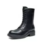 DREAM PAIRS Botines de mujer con cordones y cremallera lateral DWUMMB2523