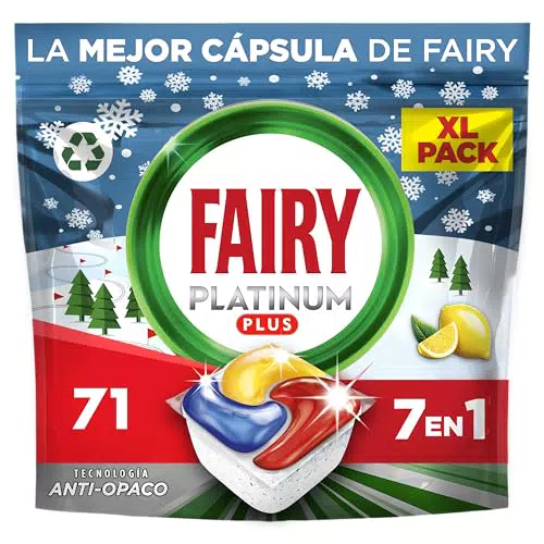 Fairy Platinum Plus Cápsulas Lavavajillas Todo en Uno con máxima limpieza