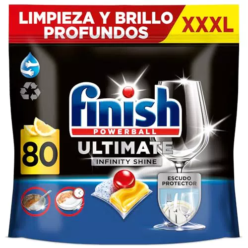 Finish Powerball Ultimate Infinity Shine - Pastillas para Lavavajillas contra Manchas