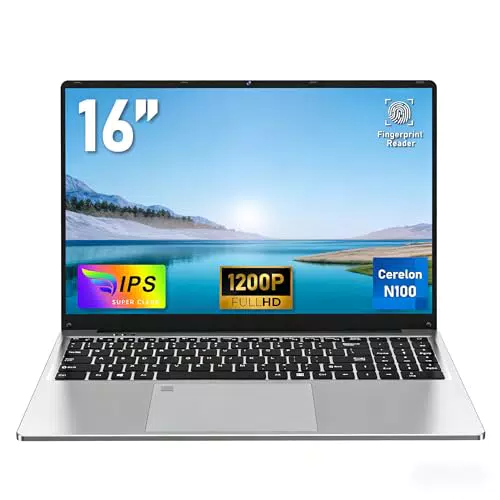 FUNYET portátil 16'' con procesador N100, 16GB RAM, 1TB SSD, Windows 11 FHD