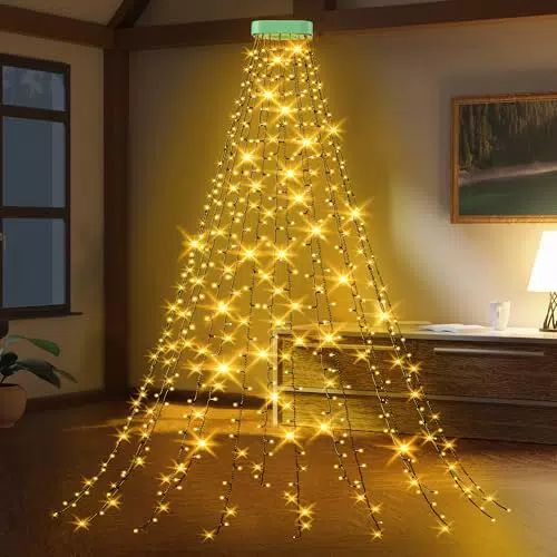 GYLEFY Cadena de luces LED para árbol de Navidad impermeable exterior e interior