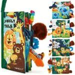 hahaland Libro de Tela Interactivo para Bebés, Juguete Sensorial Educativo