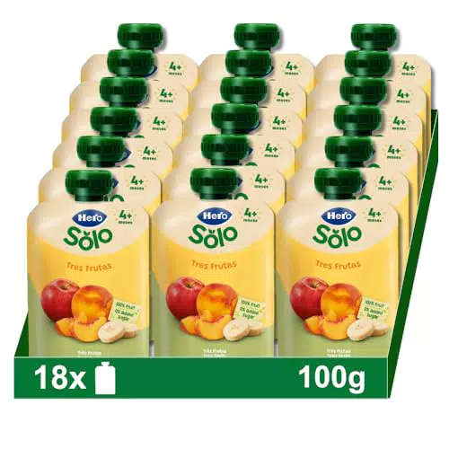 Hero Bolsitas de Plátano, Fresa y Manzana Sin Conservantes ni Azúcares Añadidos