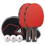 JOOLA Set Duo Pro raquetas y pelotas de ping pong con funda protectora
