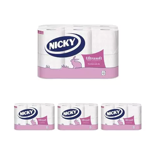 Papel Higiénico Nicky Ultrasoft | Suave aroma a talco | Envase abre fácil | Certificado FSC®