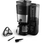 PHILIPS Cafetera de goteo con molinillo integrado y jarra de vidrio 1,25 L