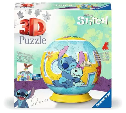 Ravensburger Puzzle 3D Disney Stich para Niños, Juguete Educativo y Regalo