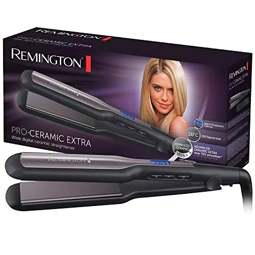 Remington S5525 Plancha de Pelo Pro Ceramic Extra con Placas Anchas y Turbo