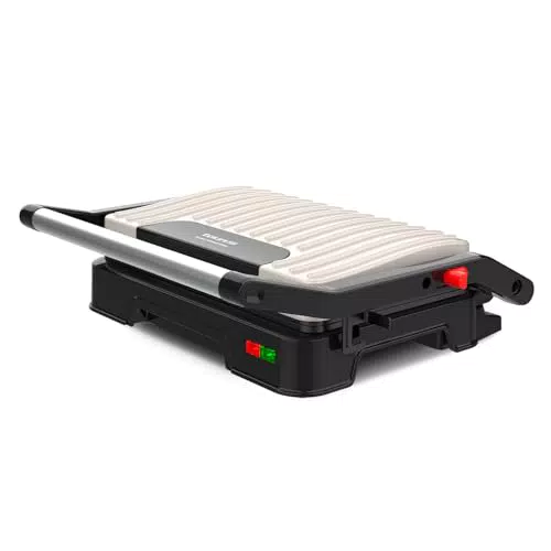 Taurus MyGrill Vintage Grill Eléctrico 1000W con Placas Antiadherentes 180º