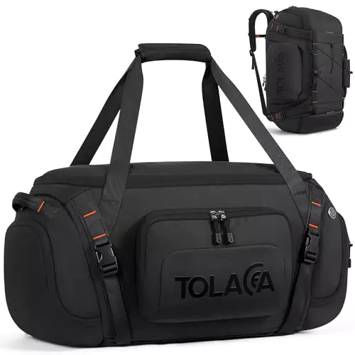 Tolaccea Bolsa de deporte convertible con compartimento para zapatos y portátil 15,6"