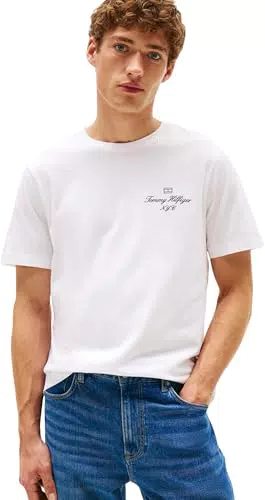 Tommy Hilfiger Camiseta Hombre Outline Script Regular Fit - Oferta Especial