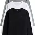 Tommy Hilfiger camisetas manga larga de hombre con cuello redondo