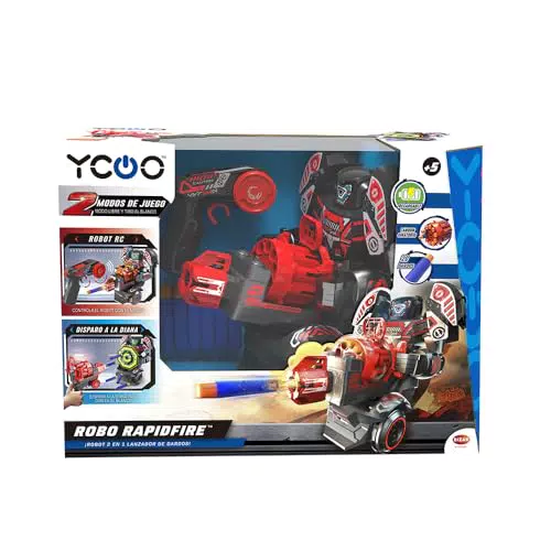 YCOO Robo Rapidfire, Robot con Luces led en la Cara y Efectos de Sonido