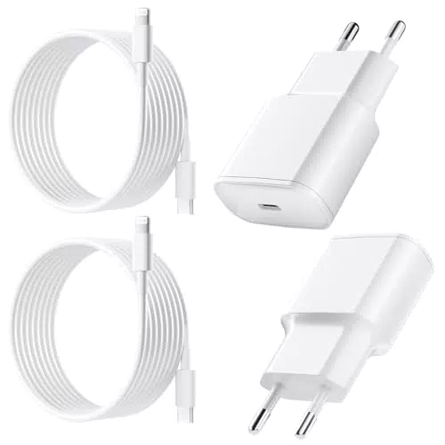 Cargador USB C 25W carga rápida con cable Lightning para iPhone y iPad