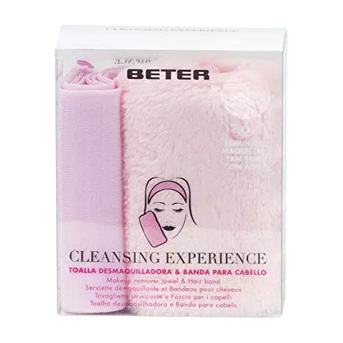 Beter toalla facial desmaquillante reutilizable con turbante para cabello