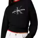 Calvin Klein Sudadera Mujer Monologo French Terry con Cuello Redondo