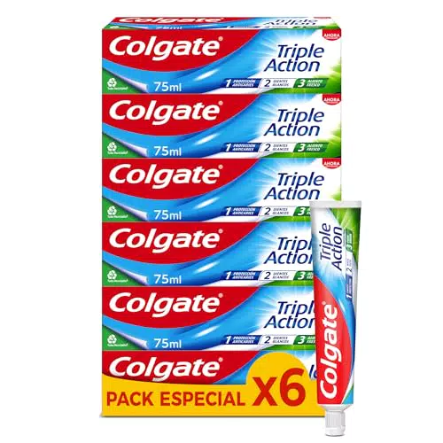 Colgate Pasta de Dientes Triple Acción con Flúor - Anticaries y Aliento Fresco