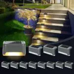 GIGALUMI Luces Solares Impermeables LED para Escaleras Exteriores y Jardín