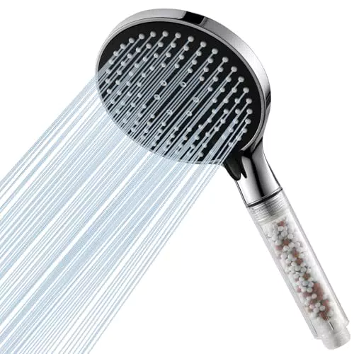 Ibergrif Alcachofa de Ducha con Filtro, Alta Presión, 3 Modos, Reduce Cal y Cloro